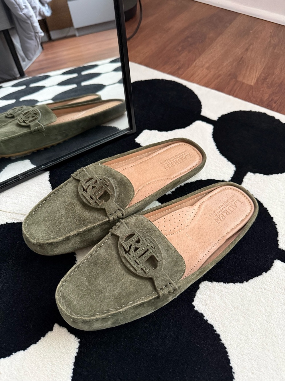 Ralph Lauren Mule Olive Green loafers Size 9,5